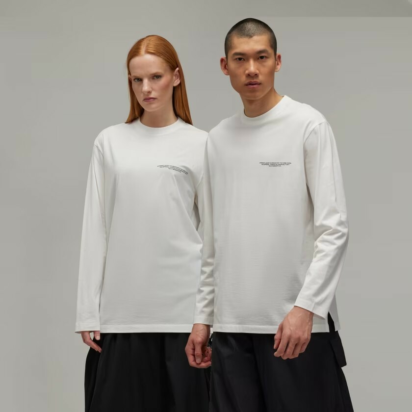 【 Y-3 LOGO LS TEE 長袖TEE - 白 】