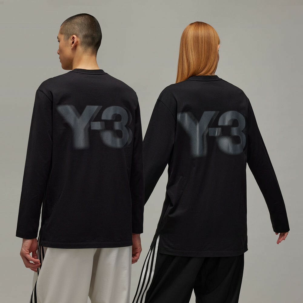 【 Y-3 LOGO LS TEE 長袖TEE - 黑 】