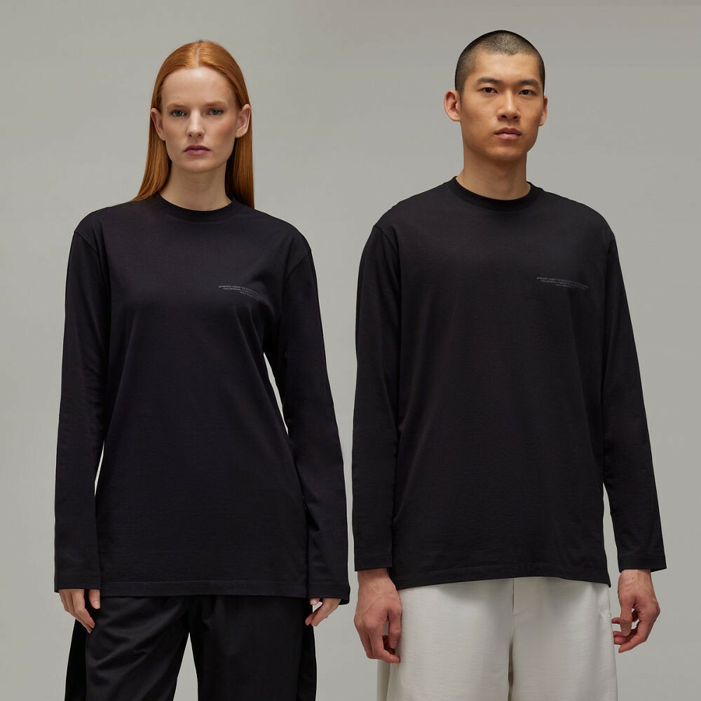 【 Y-3 LOGO LS TEE 長袖TEE - 黑 】