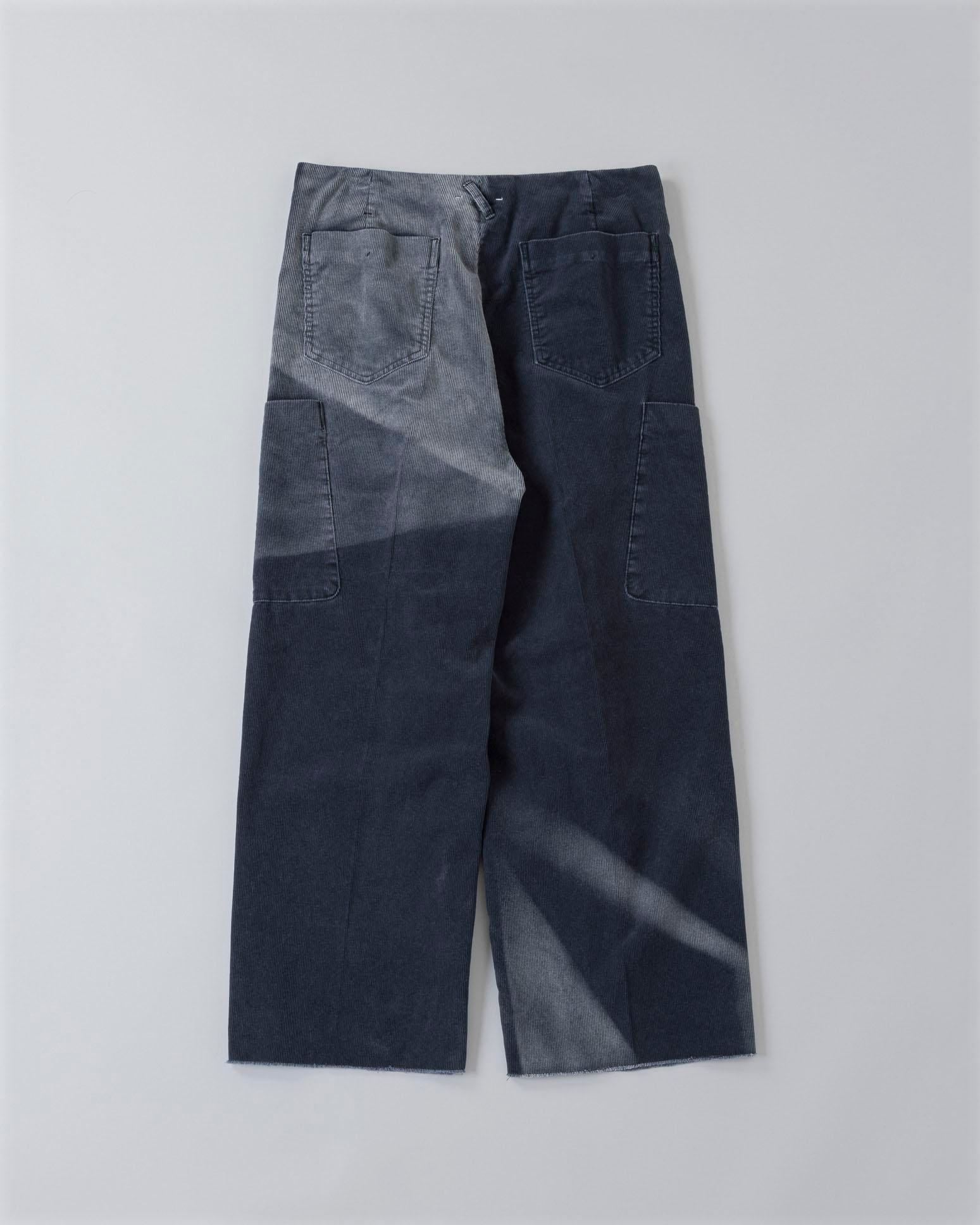 saby - TUCK BAGGY CARGO PANTS - 12W Corduroy Sun Fade P