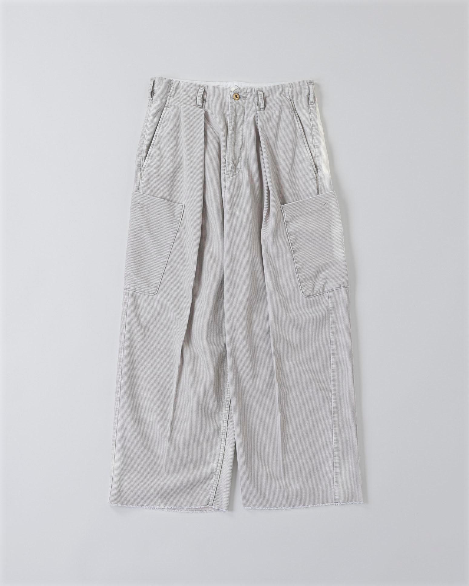 saby - TUCK BAGGY CARGO PANTS - 12W Corduroy Sun Fade P