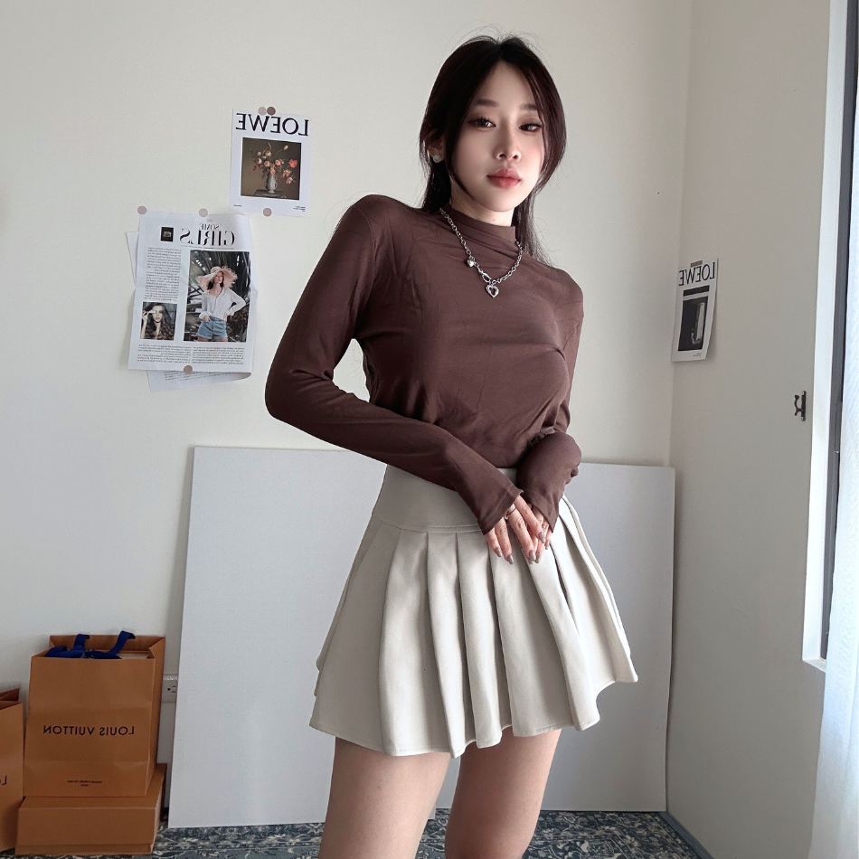 【打底bi入款】DOMISS內刷薄絨-柔軟MIT必入半高領打底長袖上衣-5色 發熱 打底衣 (現貨)