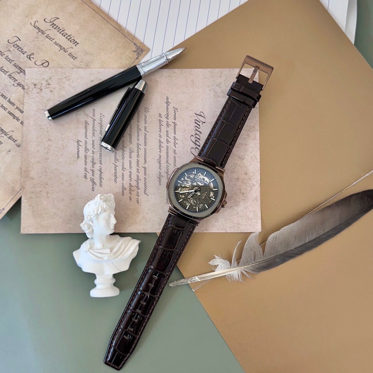 【KENNETH COLE】時尚紐約都會風鏤空機械腕錶KCWGX0046203 46mm 現代鐘錶