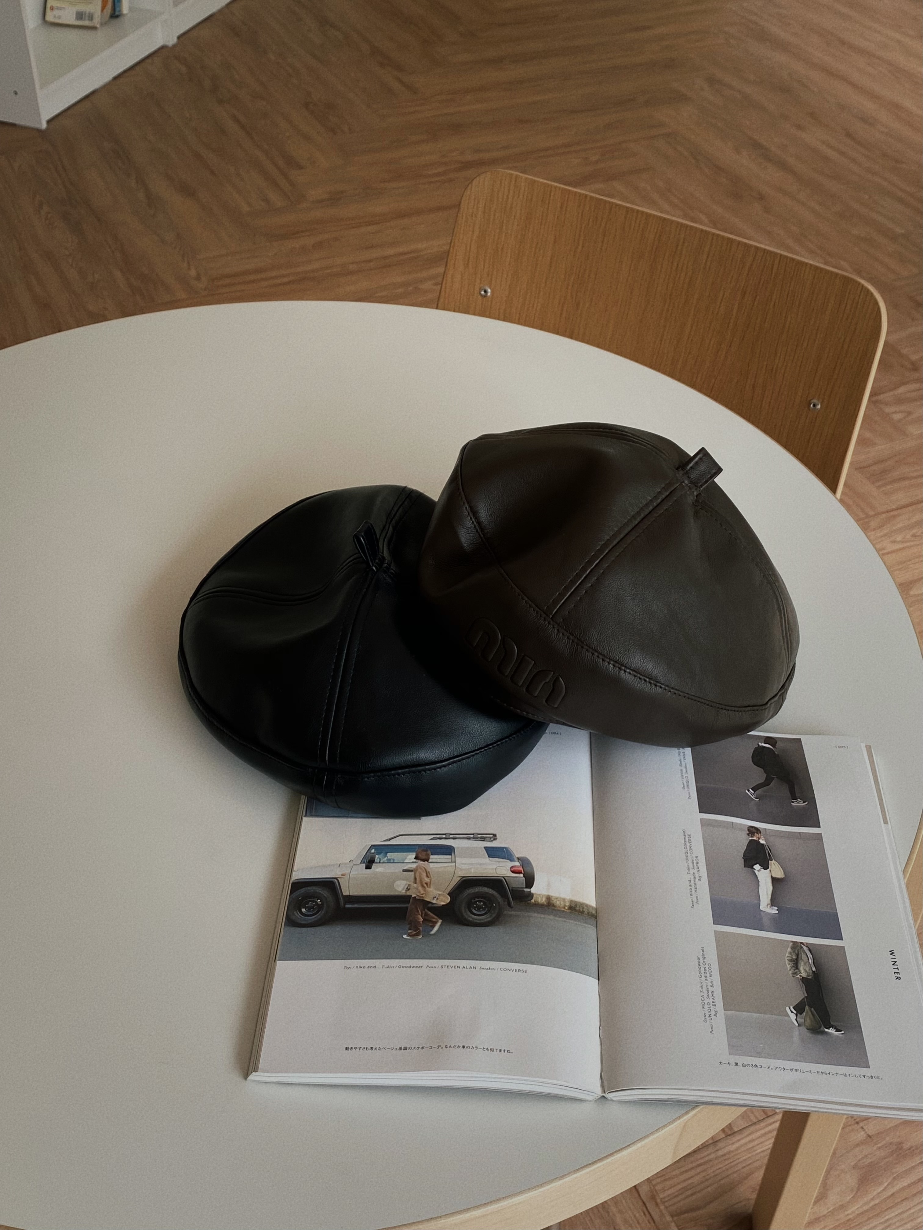 現貨|韓系min皮革貝蕾帽