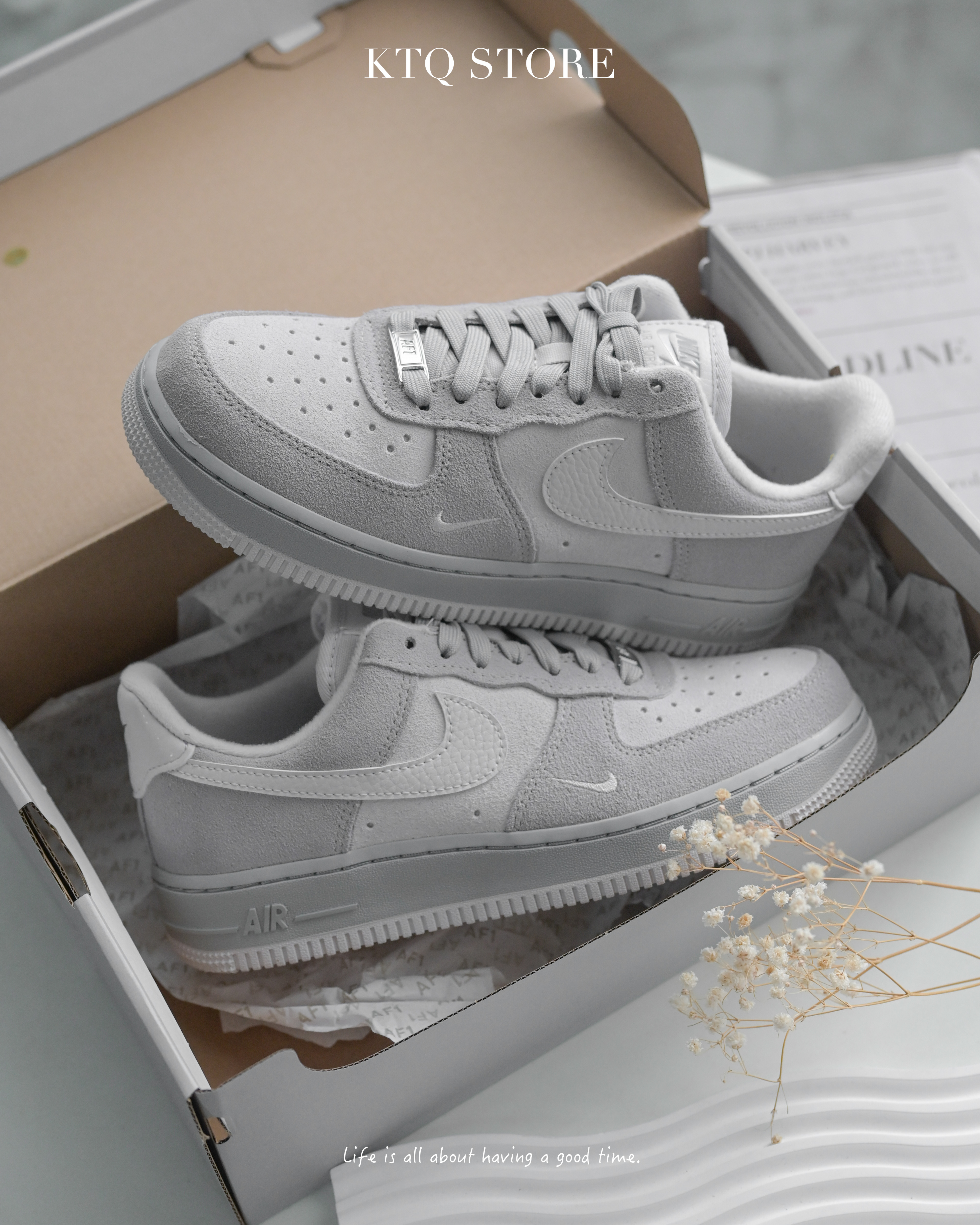 KTQ STORE ‧ Nike Air Force 1 Low "Light Smoke Grey" 淺灰麂皮 HV3876-077