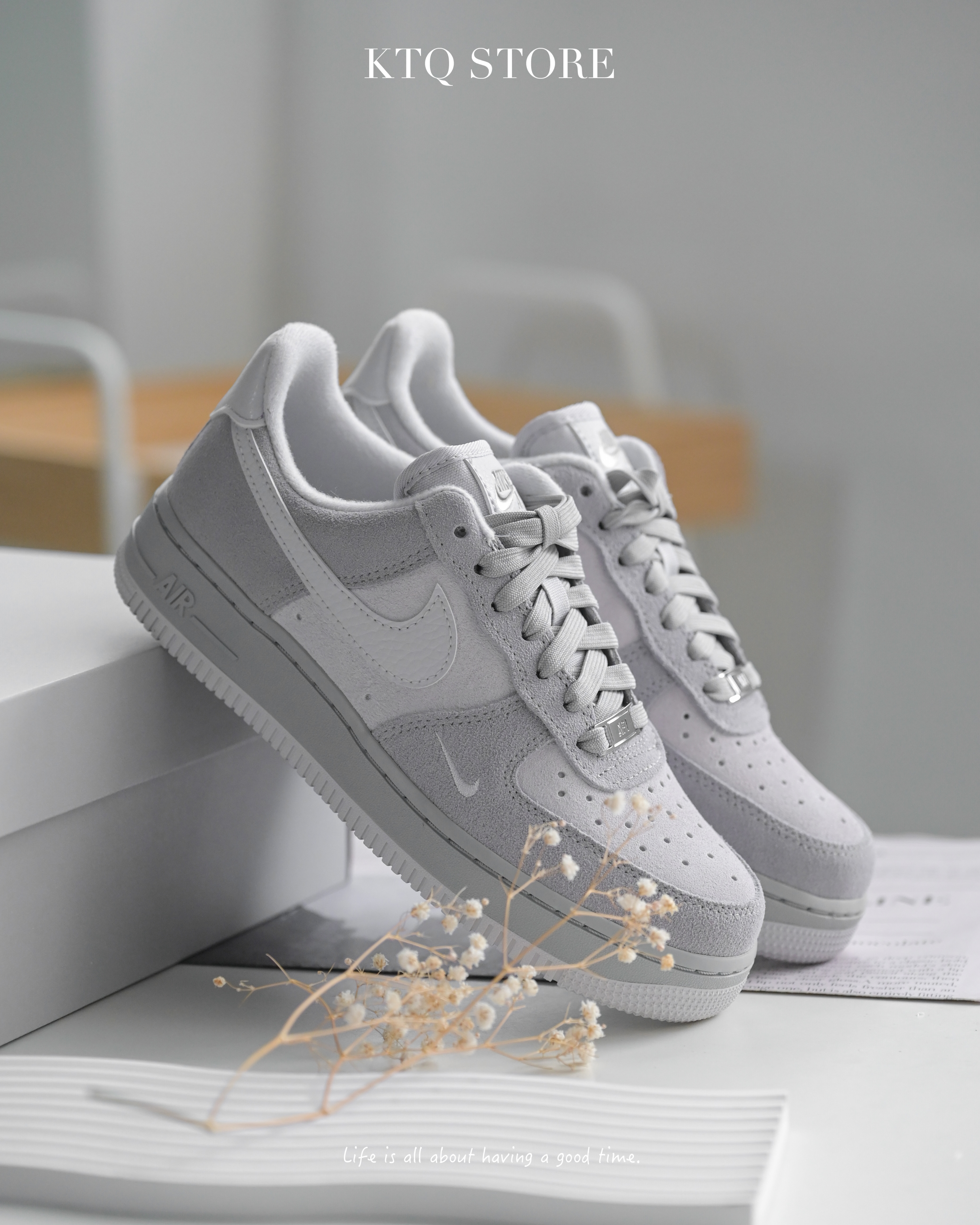 KTQ STORE ‧ Nike Air Force 1 Low "Light Smoke Grey" 淺灰麂皮 HV3876-077