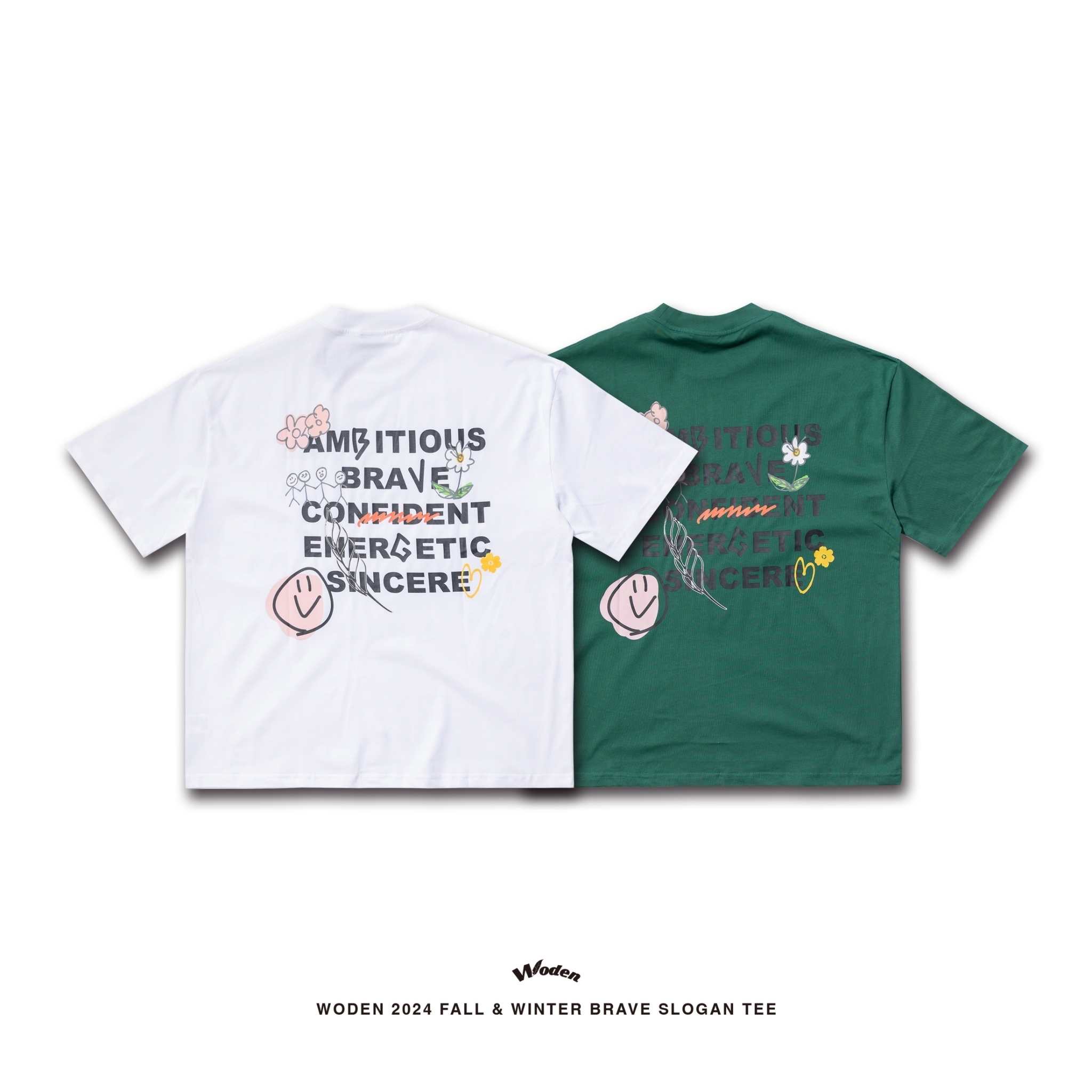 WODEN 2024 Fall & Winter 009 Brave Slogan Tee