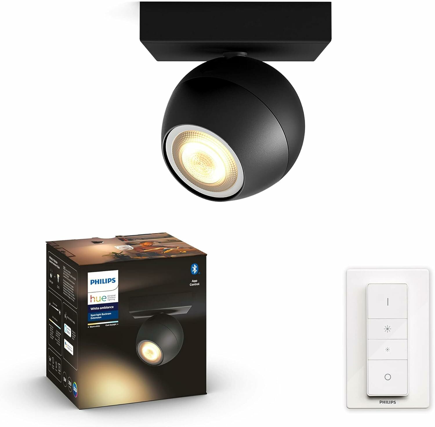 Philips Hue Buckram White Ambiance Single SpotLight Smart LED Bulb [GU10] Black - 915005919501