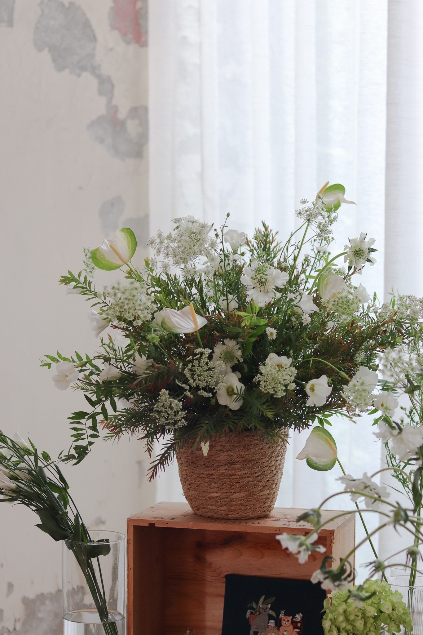 Blooming.sein 林粼花藝設計 籐籃花 花禮 草系