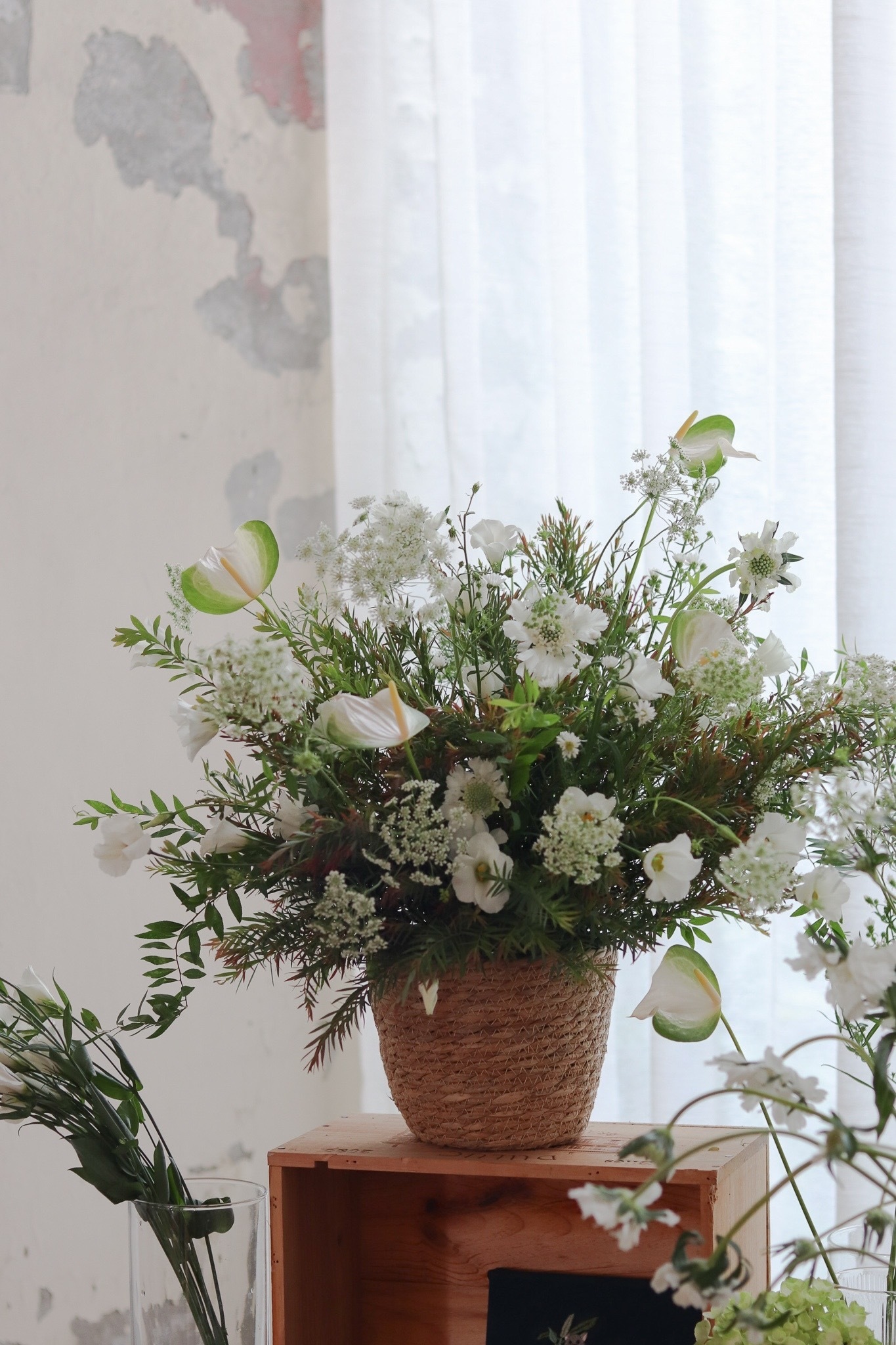 Blooming.sein 林粼花藝設計 籐籃花 花禮 草系