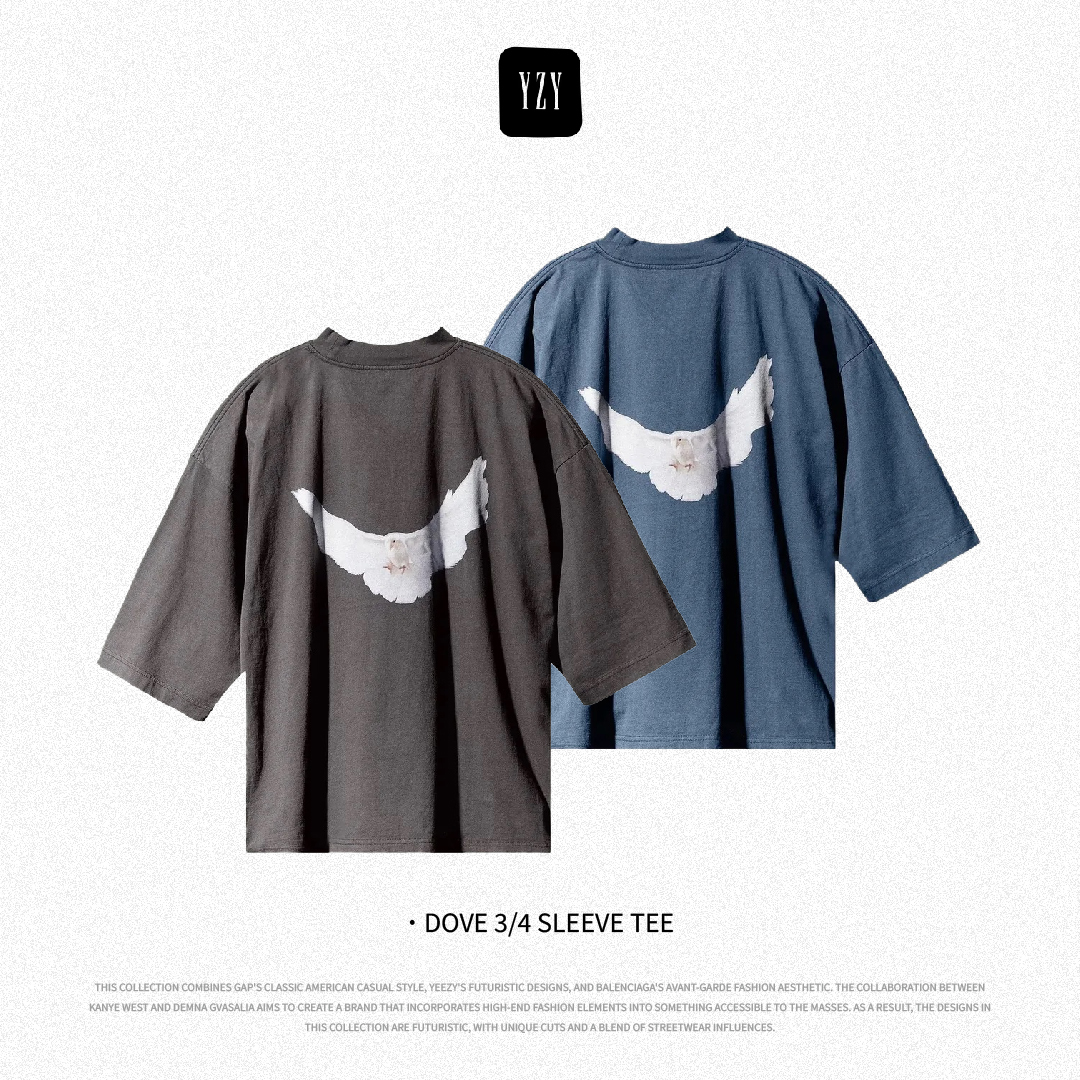 【代購】Yeezy x GAP x Balenciaga Dove 3/4 Sleeve Tee 三方聯名 3/4短袖 2色