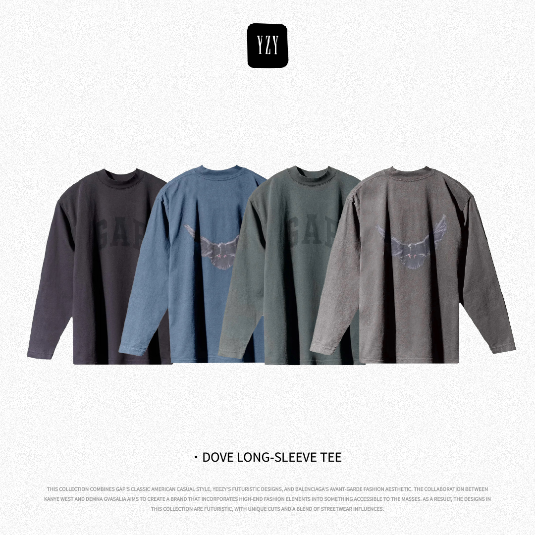 Yeezy GAP x Balenciaga Dove Long-Sleeve Tee 三方聯名薄長袖4色 Yeezy GAP x Balenciaga Dove Long-Sleeve Tee 三方聯名薄長袖4色