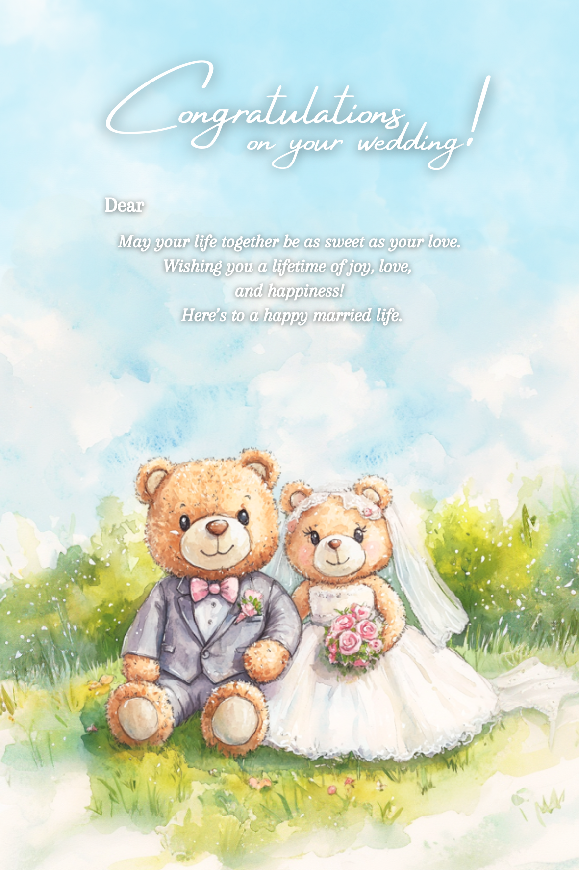 小熊結婚賀卡（請於結帳頁加購）