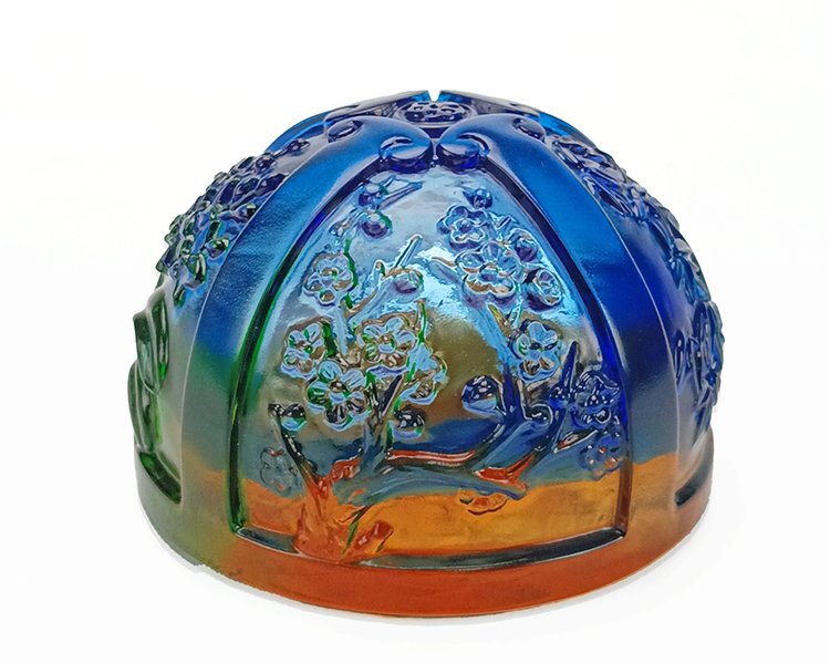 鹿港窯禮品館 四季如意水晶琉璃文鎮 - 居家開運擺飾 - 春牡丹、夏蓮荷、秋菊、冬梅