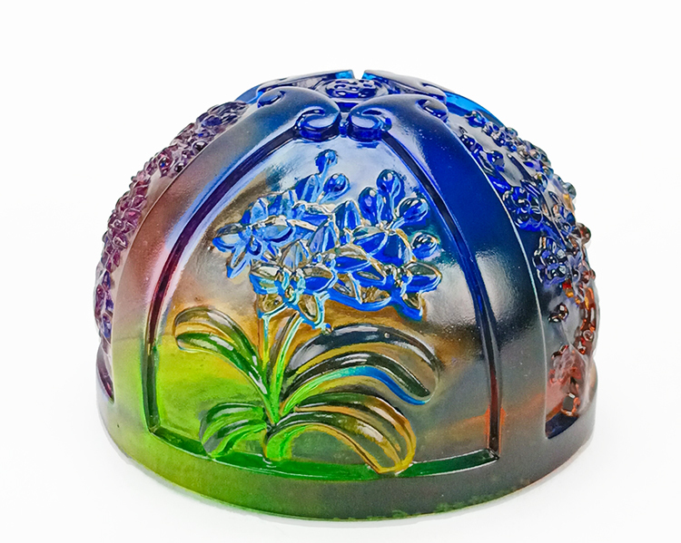 鹿港窯禮品館 四季如意水晶琉璃文鎮 - 居家開運擺飾 - 春牡丹、夏蓮荷、秋菊、冬梅