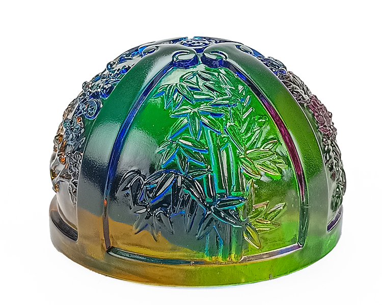 鹿港窯禮品館 四季如意水晶琉璃文鎮 - 居家開運擺飾 - 春牡丹、夏蓮荷、秋菊、冬梅