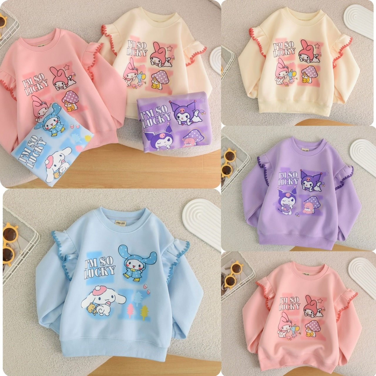 San*rio兒童荷葉袖邊衛衣- 2401616