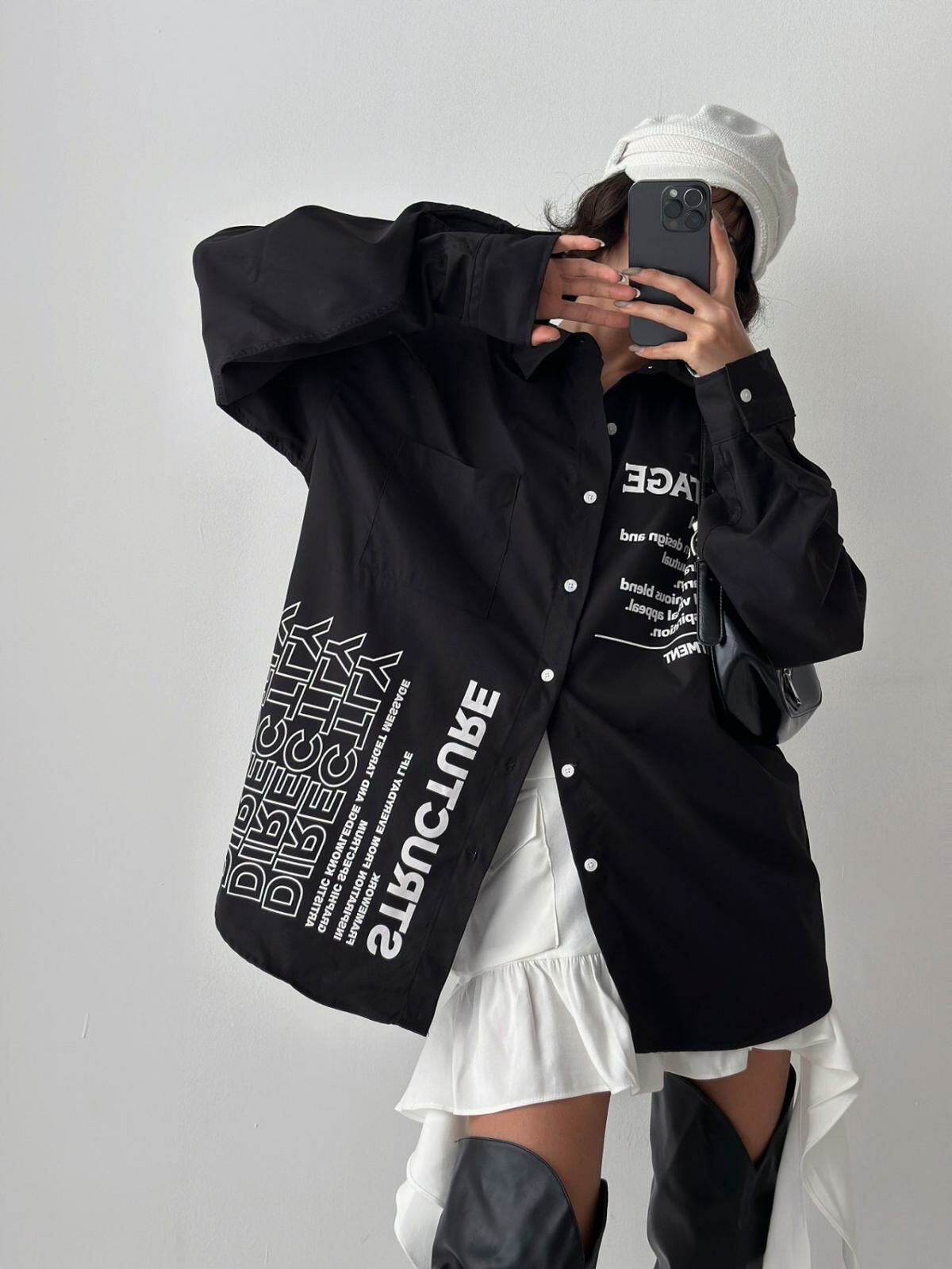 英文字長袖恤衫 PLUS82HIYA-104S