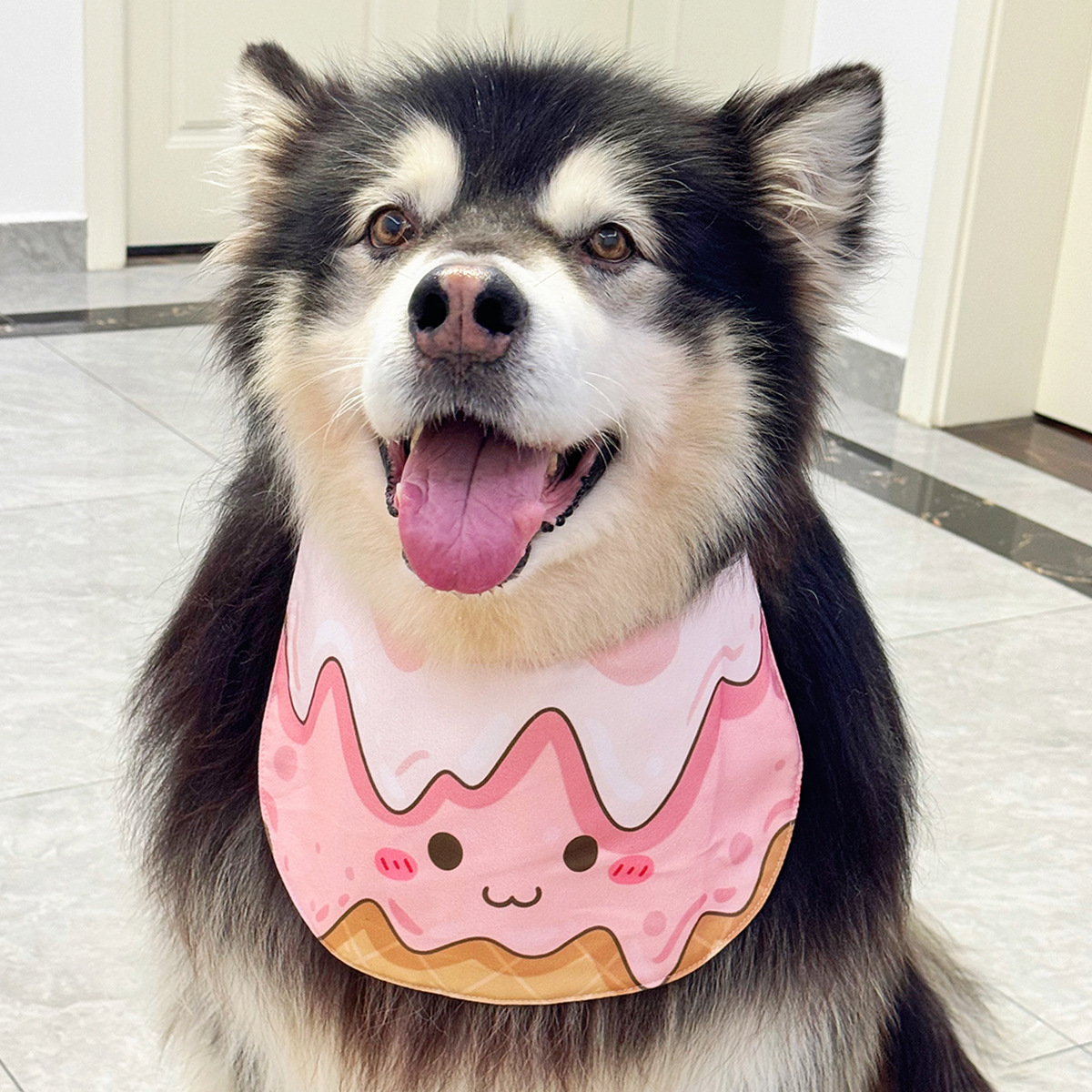 宠物口水巾 围兜 可自立 M大薯条，粉色甜心