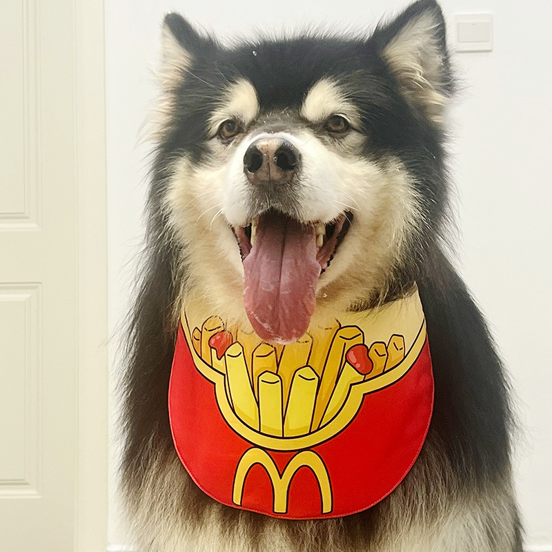 宠物口水巾 围兜 可自立 M大薯条，粉色甜心