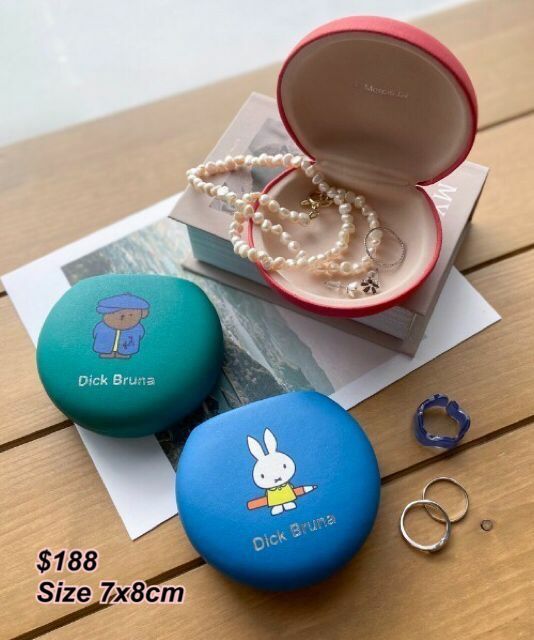 MIFFY 朋友圖案圓形飾物盒 藍色