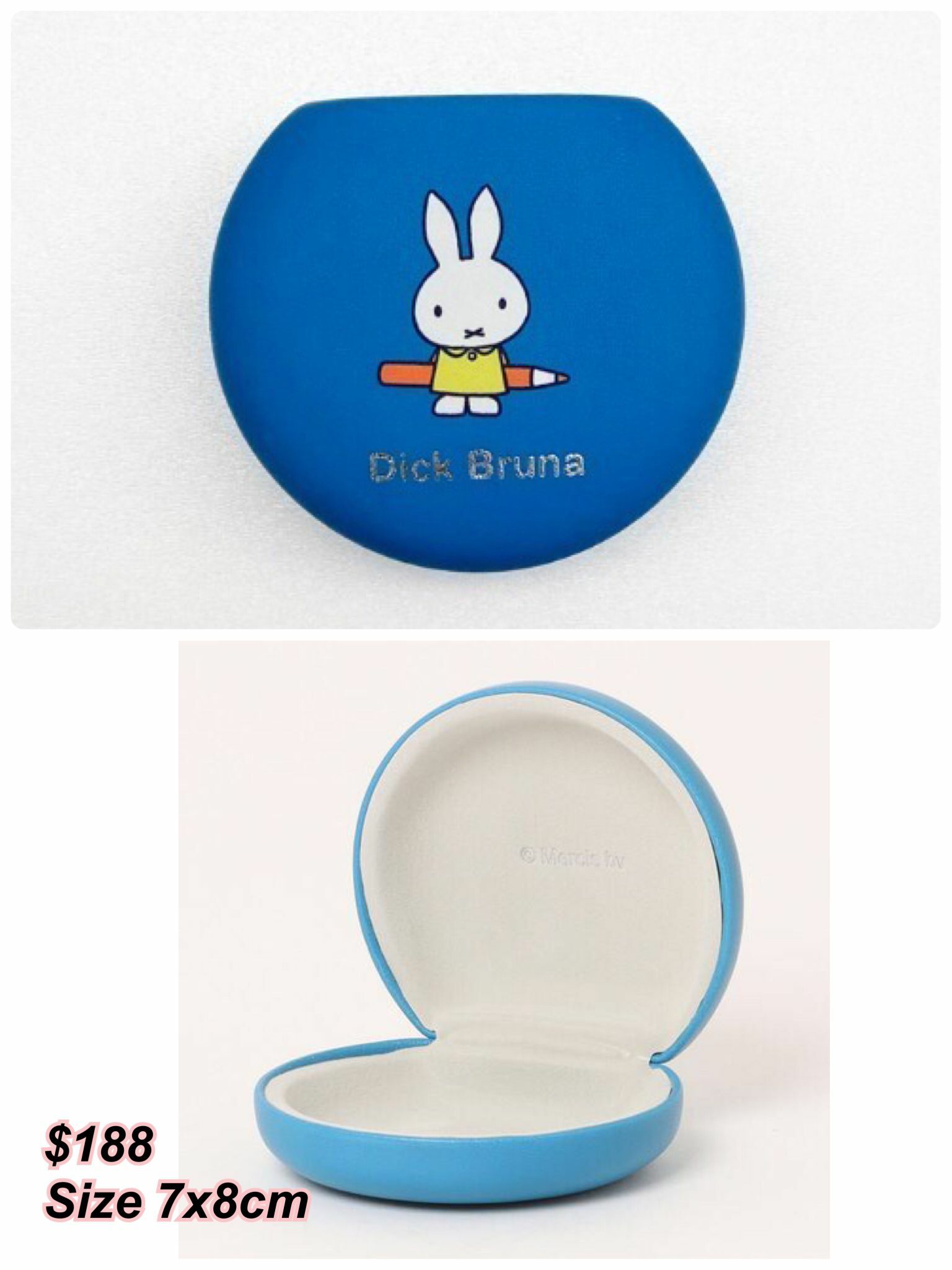 MIFFY 朋友圖案圓形飾物盒 藍色