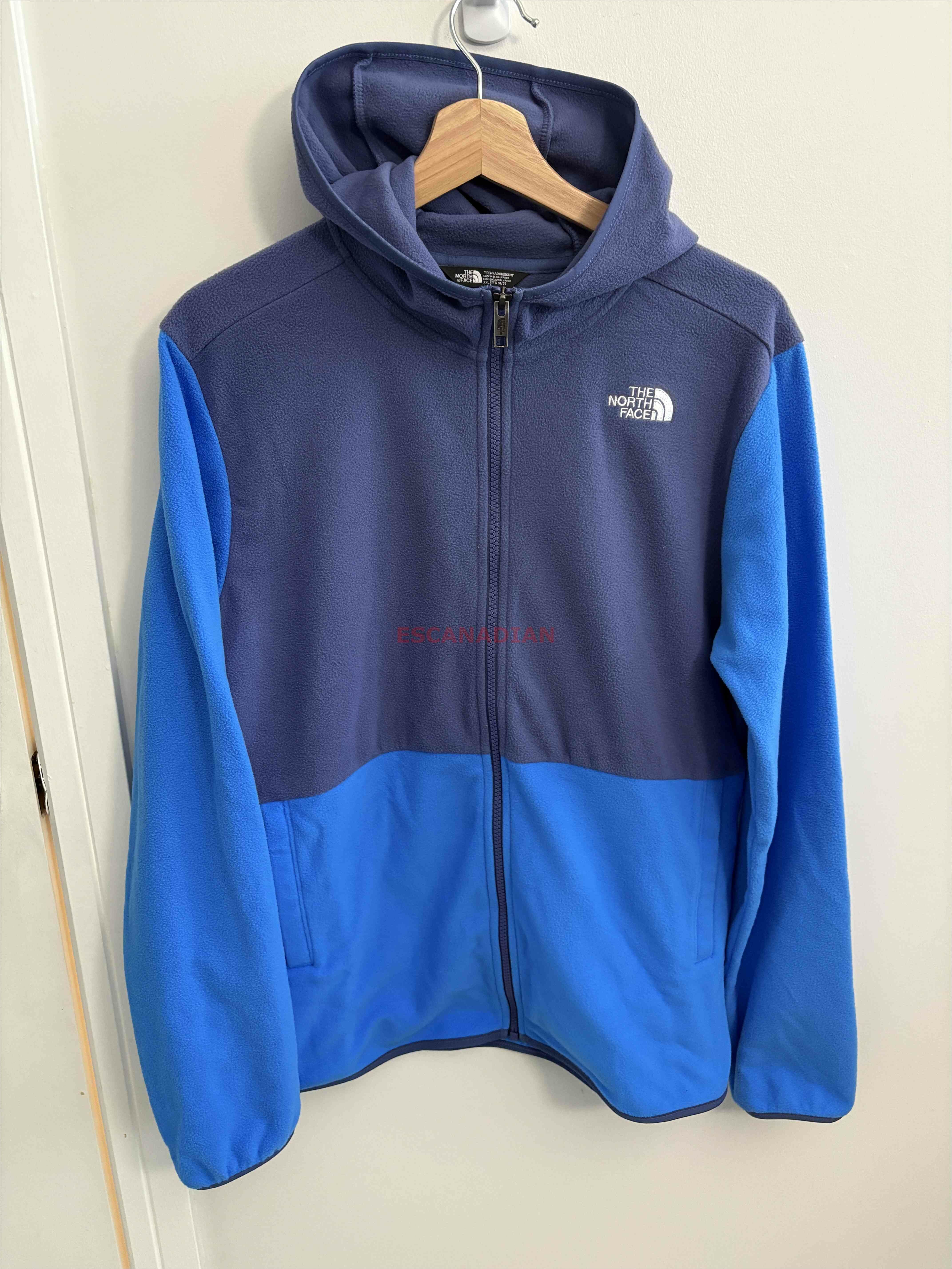 THE NORTH FACE 大童裝 毛巾布材質 刺繡小標 連帽外套