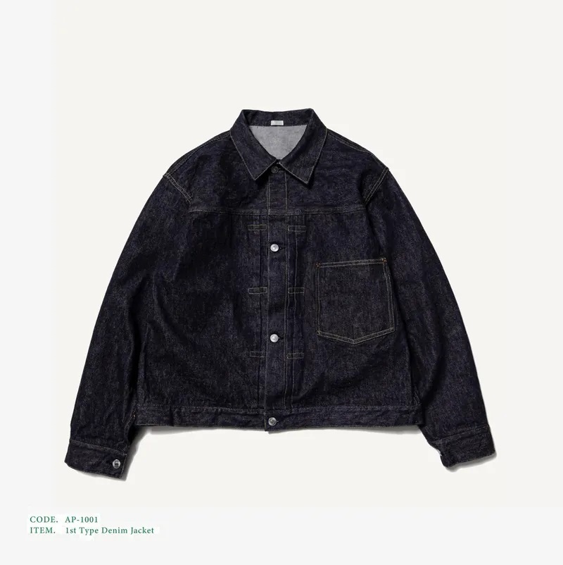 A.PRESSE 2024 A/W 1ST DENIM JACKET (ONE WASH) - INDIGO PRE ORDER ITEM (預訂中)