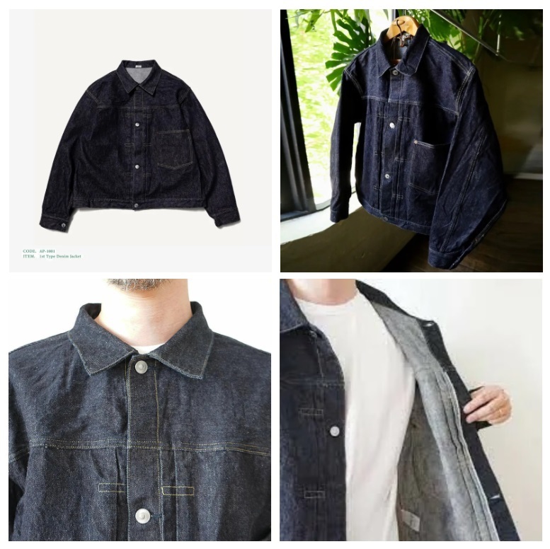 A.PRESSE 2024 A/W 1ST DENIM JACKET (ONE WASH) - INDIGO PRE ORDER ITEM (預訂中)