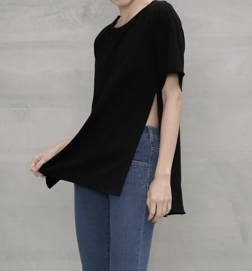 輕舞日光棉柔休閒上衣(側邊開叉)