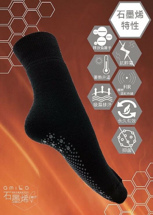 【台灣預購】TW082608 紅外線石墨烯健康養護機能襪 (兩對裝)