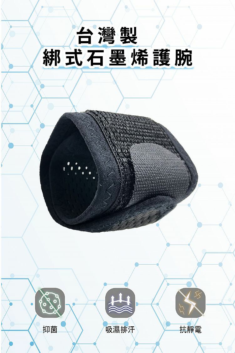 【台灣預購】TW082617 台灣製石墨烯透氣護腕