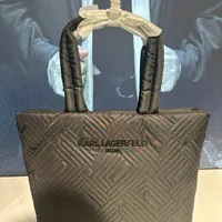 [S] KARL LAGERFELD LH5AE8CA PARIS TOP HANDLE TOTE BAG,BLACK, 196788373402 (SKL1108)