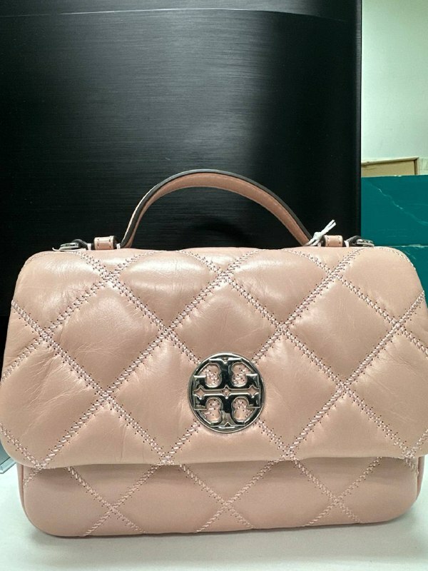 S] TORY BURCH WILLA GLAZED MINI TOP HANDLE BAG,ROSE SACHET