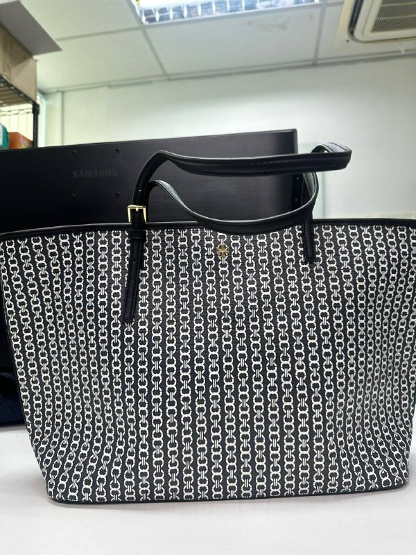 [S] TORY BURCH GEMINI LINK TOTE,BLACK GEMINI LINK, 153170-001 (STB597)