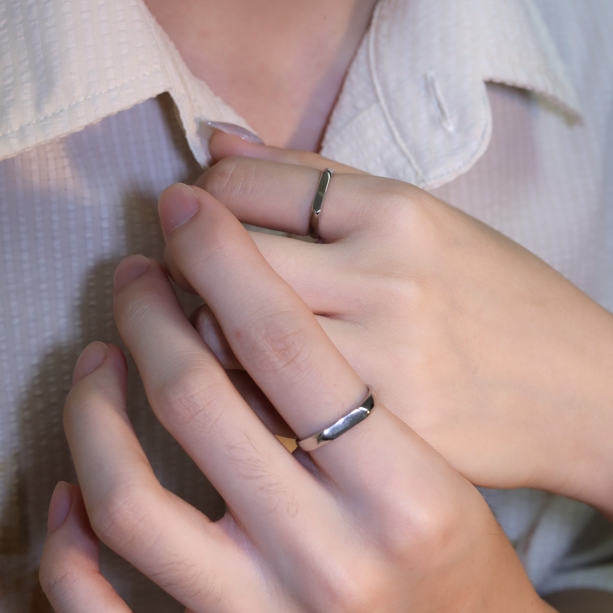 | 925銀・白金 | 我們的未來情侶戒指 （可刻字）  | RI0737 |