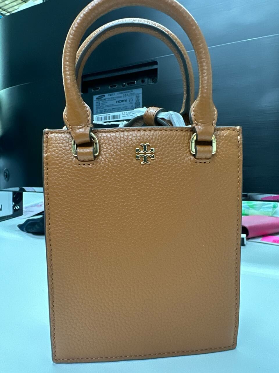[S] TORY BURCH BLAKE MINI SHOPPER,BOURBON/CORNBREAD, 138274-912 (STB604)