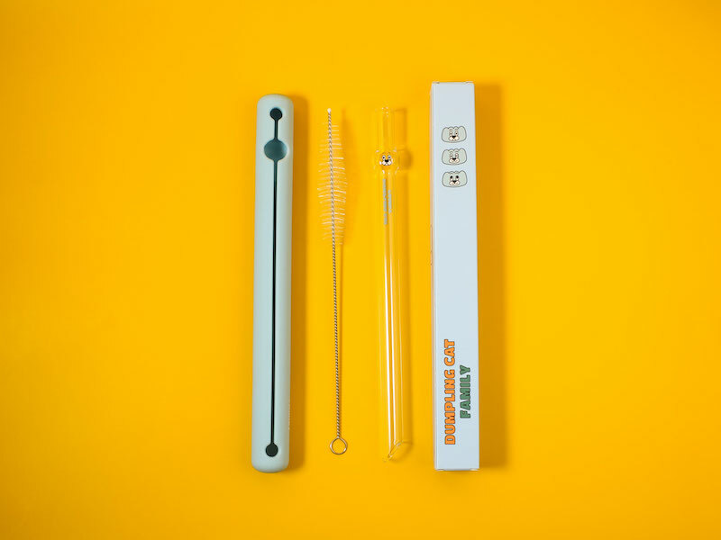 好玻GOODGLAS×餃貓FAMILY - 餃貓造型玻璃吸管