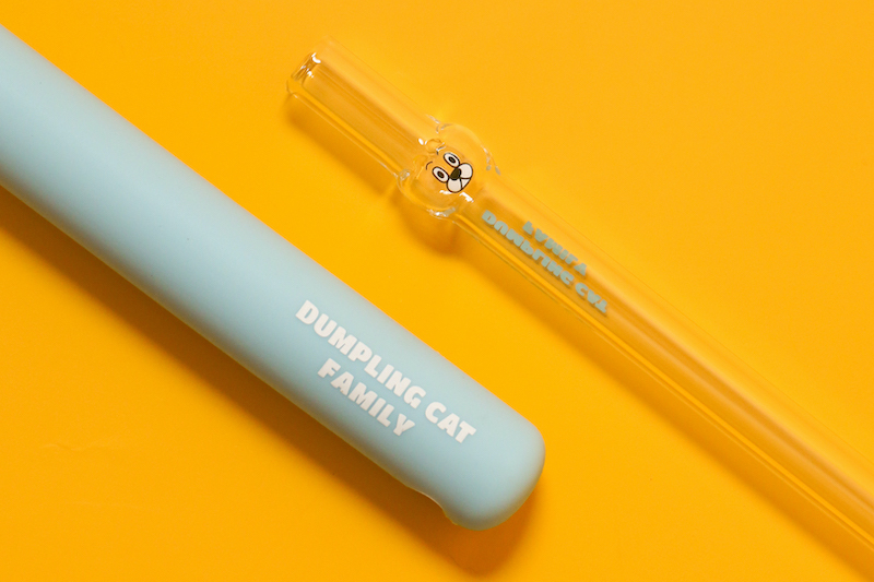 好玻GOODGLAS×餃貓FAMILY - 餃貓造型玻璃吸管