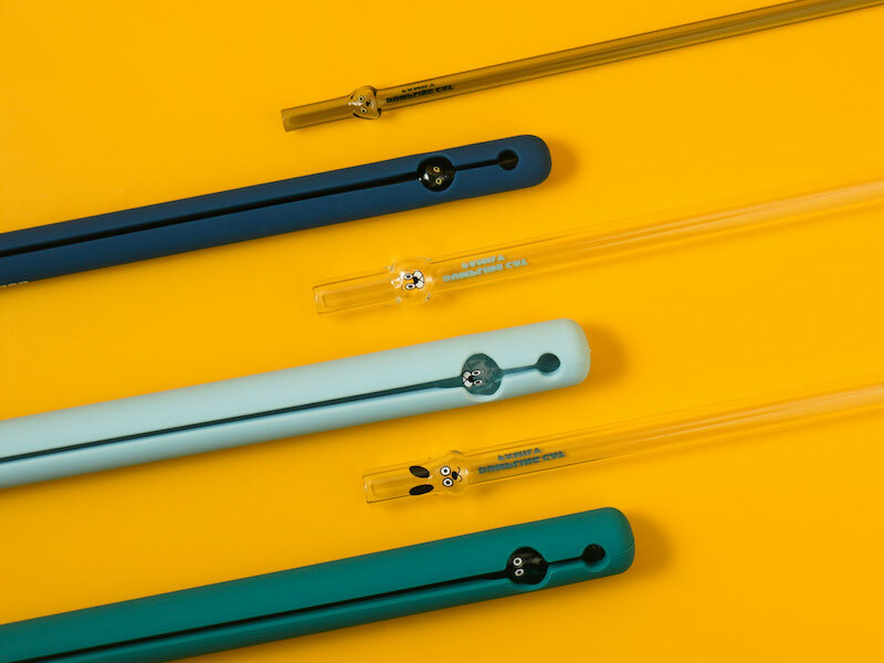 好玻GOODGLAS×餃貓FAMILY - 黑貓屋森造型玻璃吸管