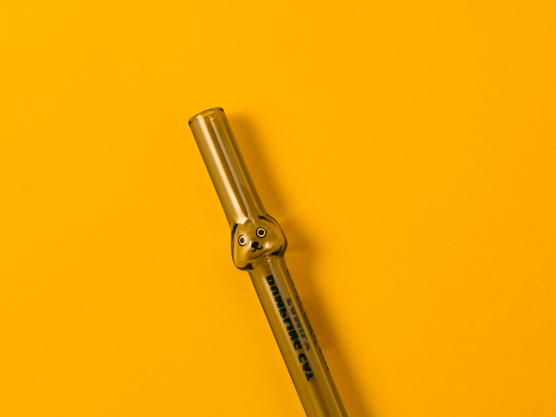 好玻GOODGLAS×餃貓FAMILY - 黑貓屋森造型玻璃吸管