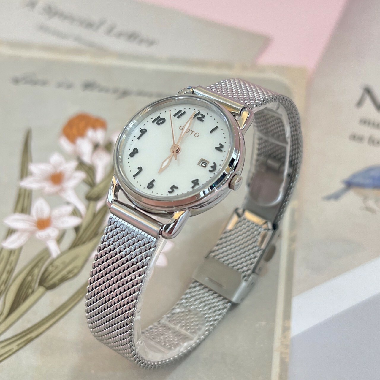 【GOTO】 Numerals 數字系列-小月光-銀色GM0119L-2S-H41 26mm 現代鐘錶