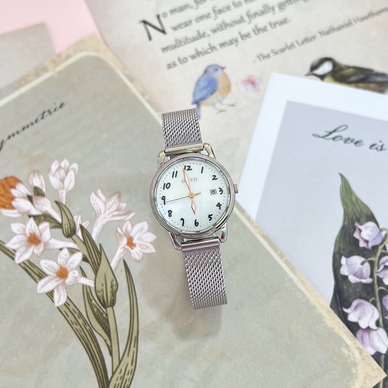 【GOTO】 Numerals 數字系列-小月光-銀色GM0119L-2S-H41 26mm 現代鐘錶