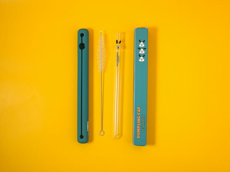 好玻GOODGLAS×餃貓FAMILY - 狗勾造型玻璃吸管