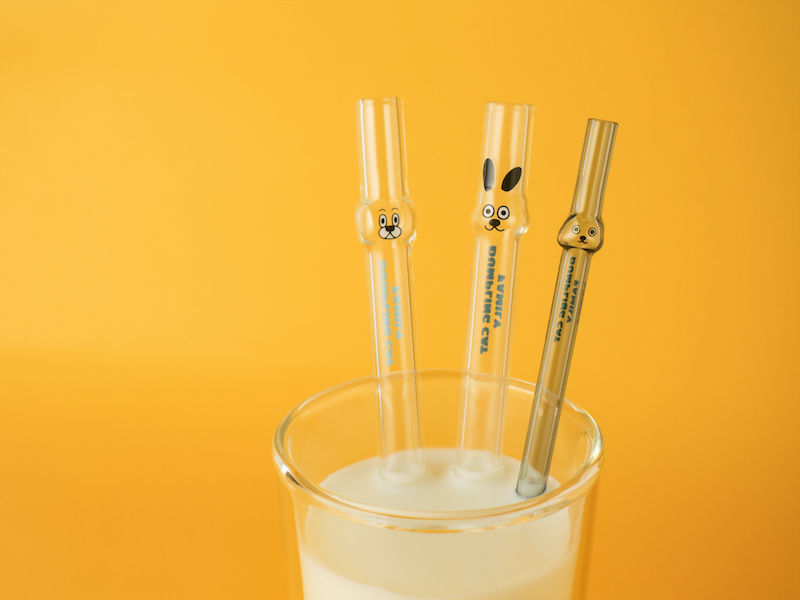 好玻GOODGLAS×餃貓FAMILY - 狗勾造型玻璃吸管