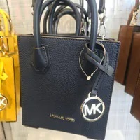 [S] MICHAEL KORS 35H1SM9C0L MERCER LEATHER XS NS SHOPPER XBODY,NAVY, 194900903407 (SMK1011)