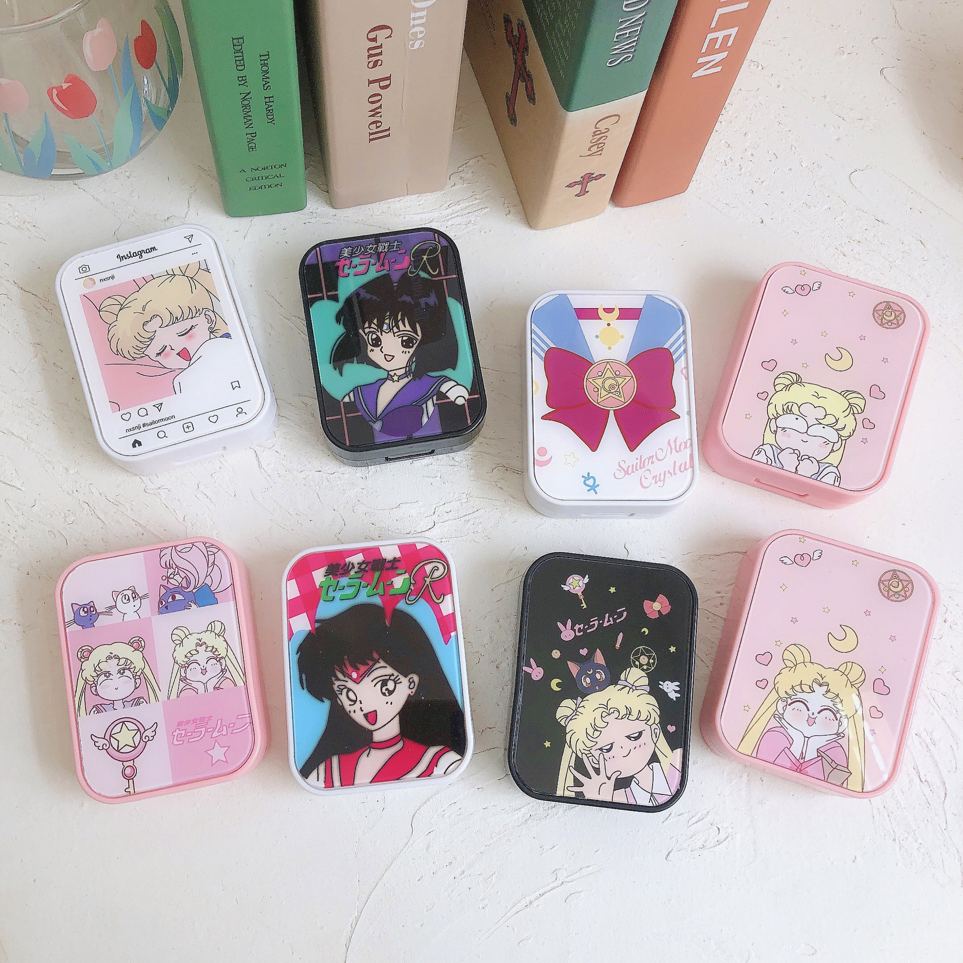 《4897》美少女戰士大集合多款圖案隱眼盒(兩副)