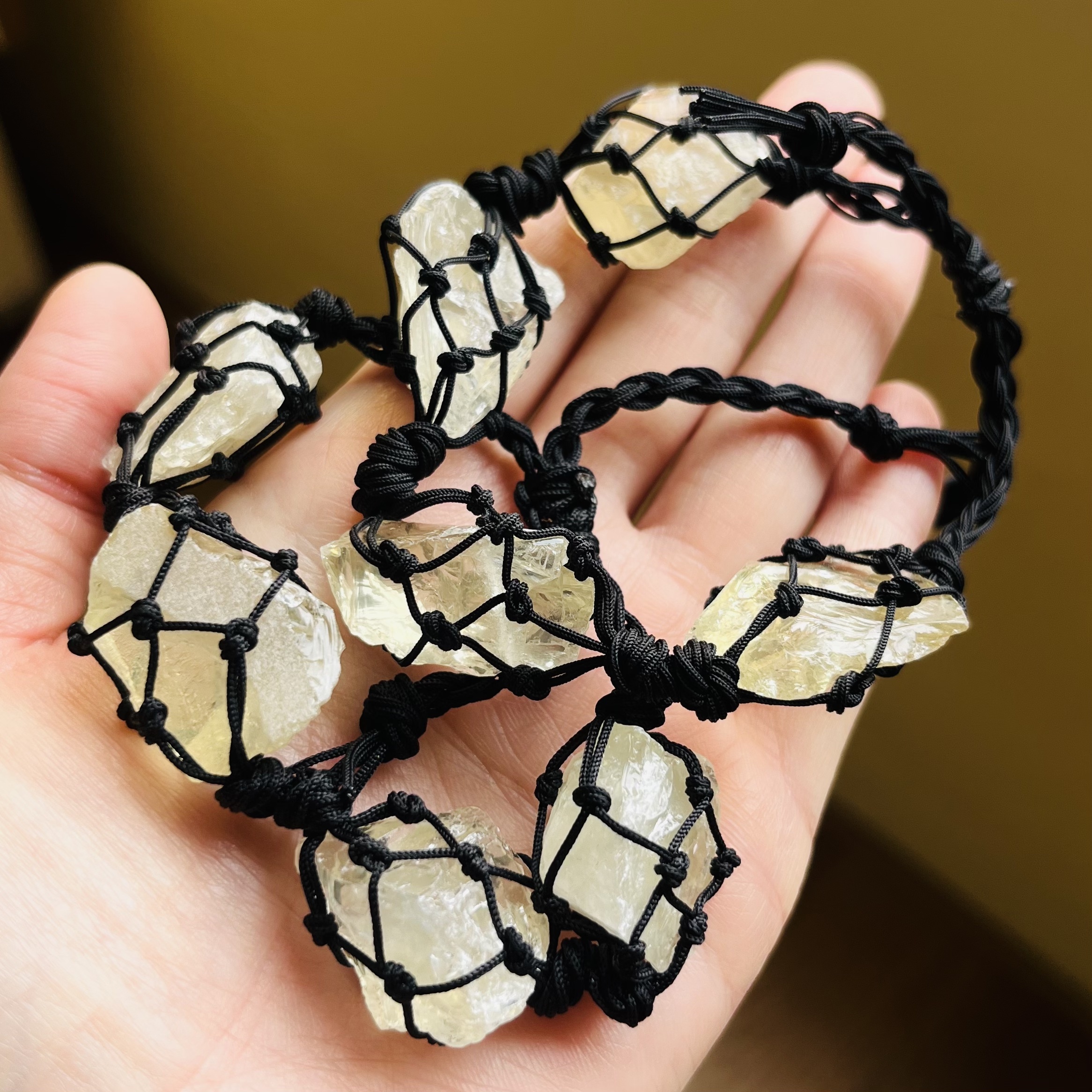 [原石] 檸檬黃水晶 原礦手串