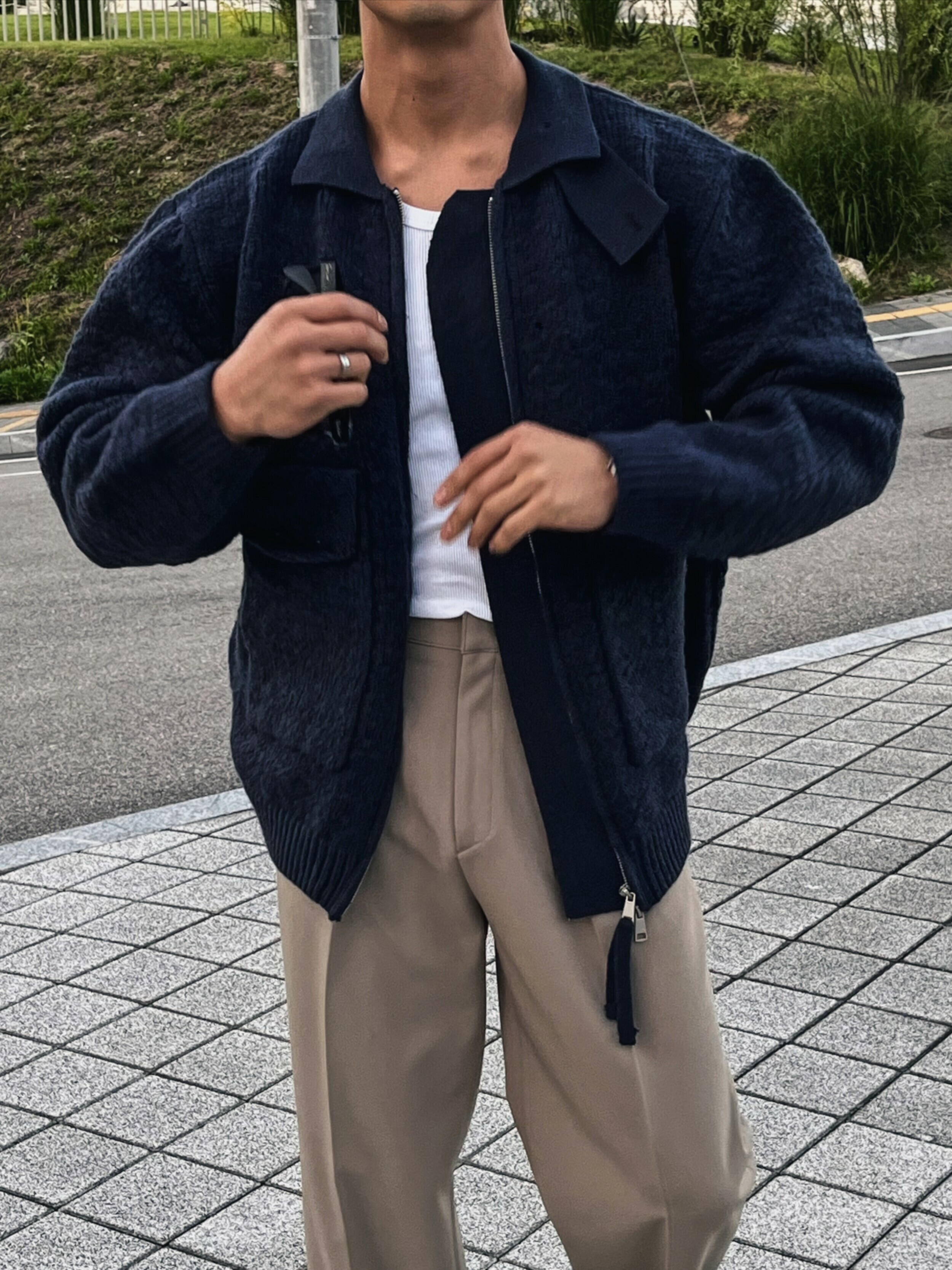 Sobor 可立領大口袋針織外套