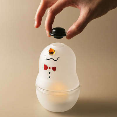 好玻雪人變色造型玻璃燭罩